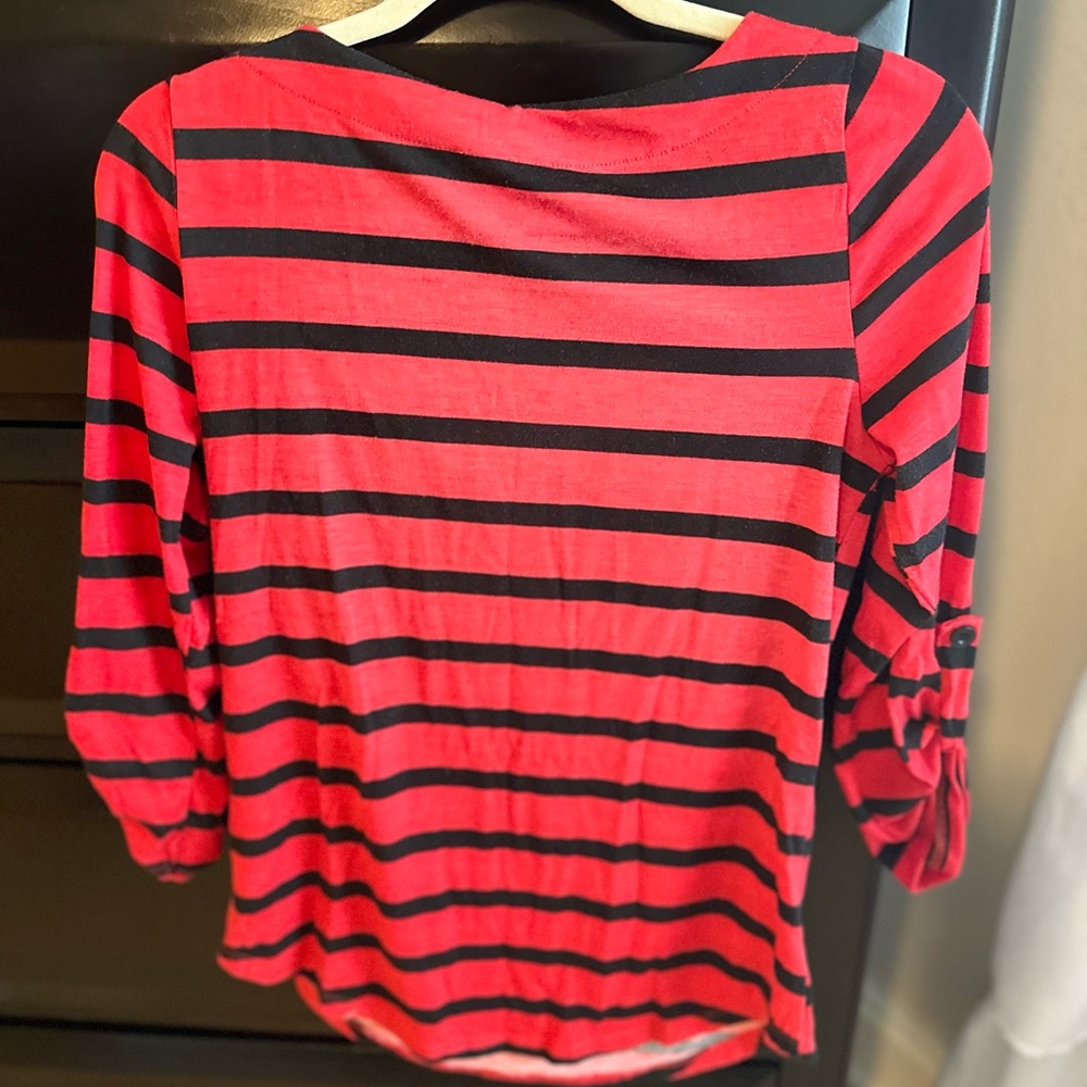 Red striped top